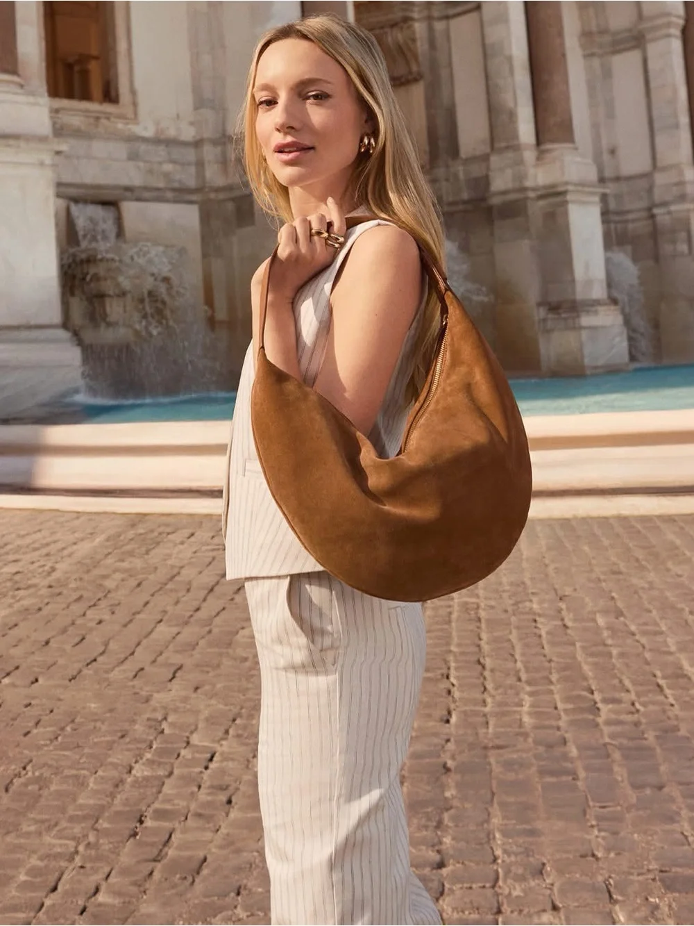 NWOT - LOFT Suede Hobo Bag
